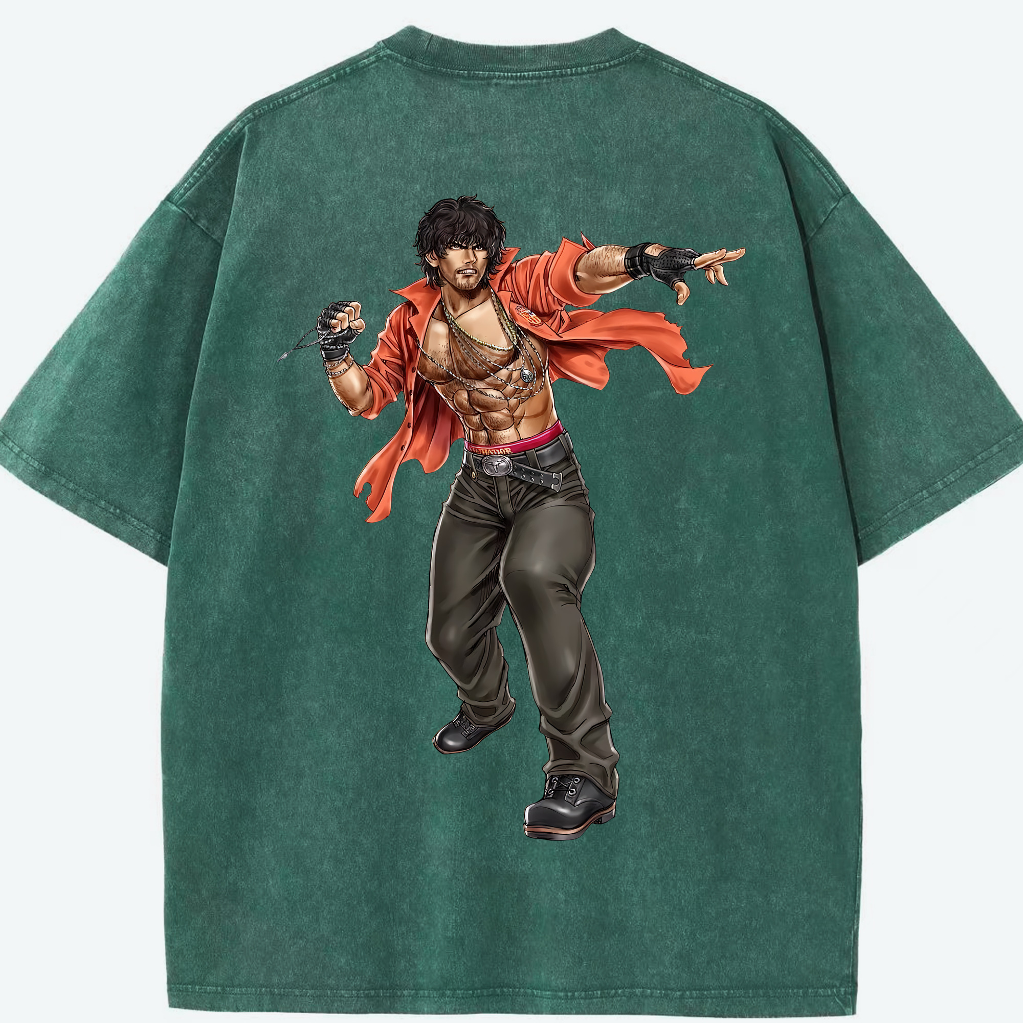 （画像用） 北斗の拳 Fist of the North Star 綿100% ヴィンテージ風 半袖Tシャツ（背面プリント）